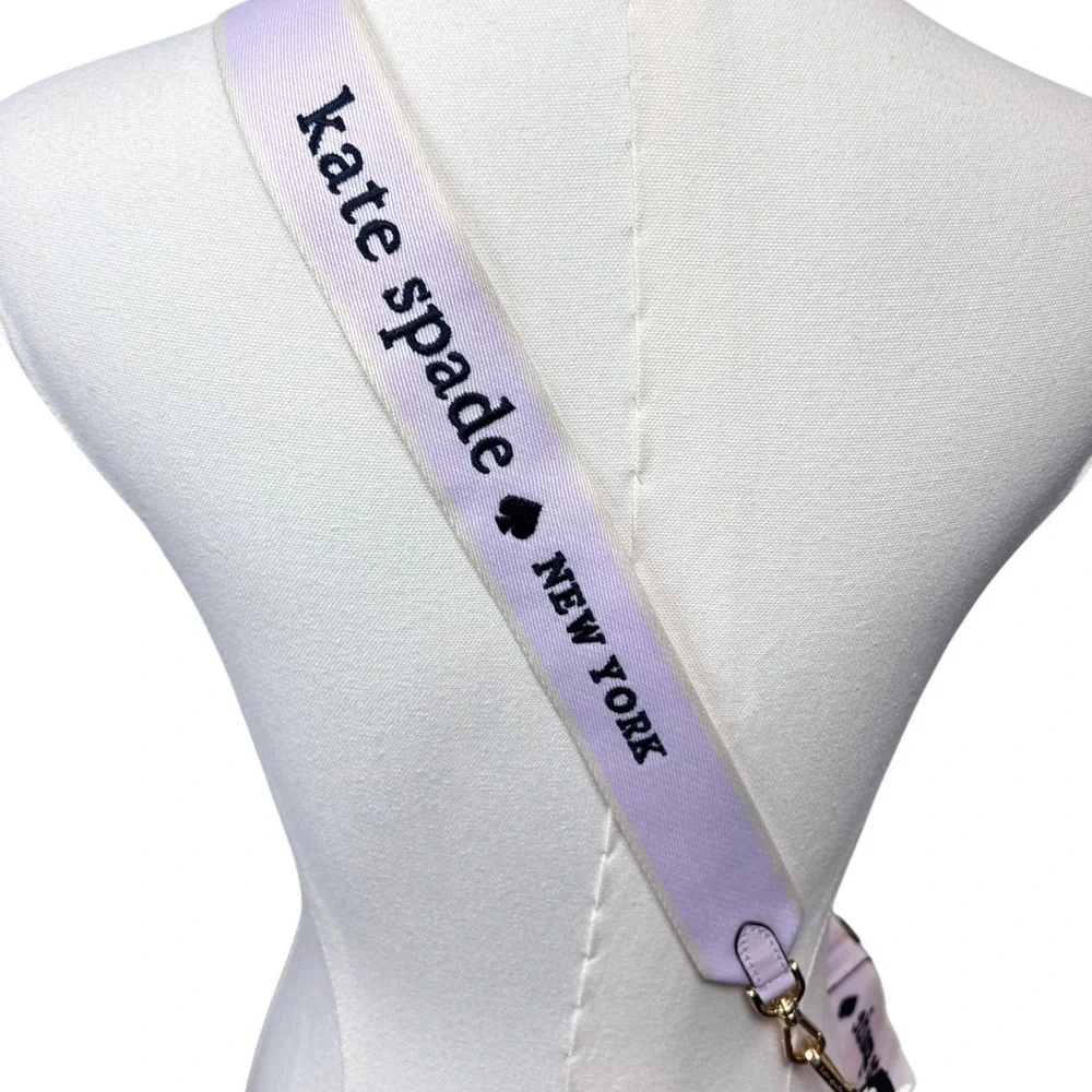 NWOT Kate Spade Bag Strap Guitar Strap Lavender Webbing Adjustable Crossbody OS